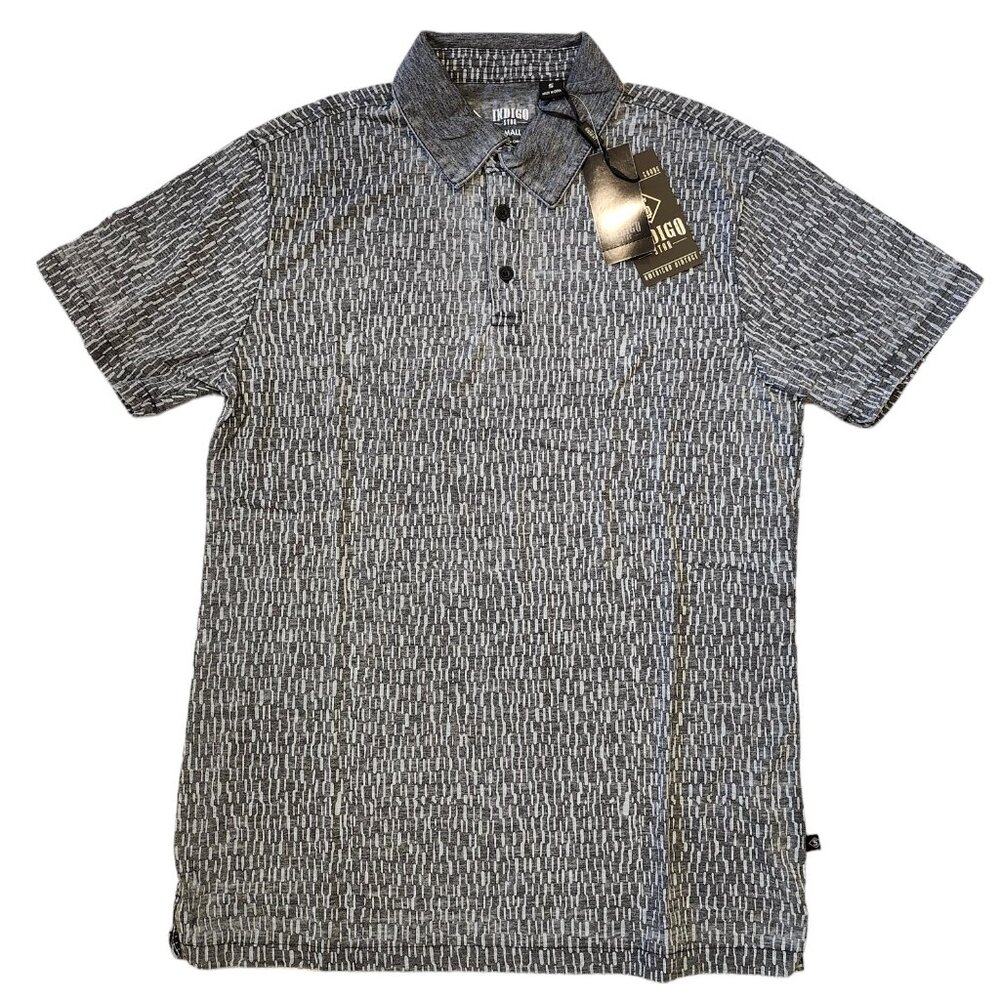 Indigo Star Heather Black Short Sleeve Polo Shirt Men's Size S